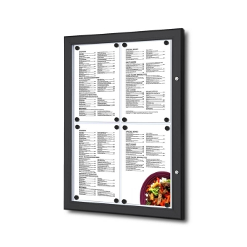 Czarna magnetyczna gablota na menu