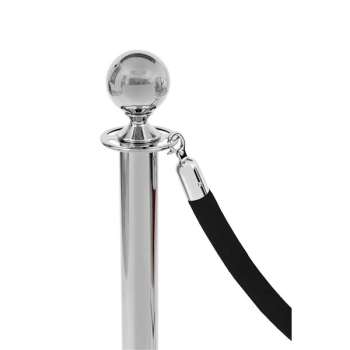 Border welurowy czarny - klamra chrome