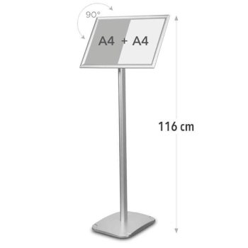 Stojak info/menu Standard srebrny - A3-2090028